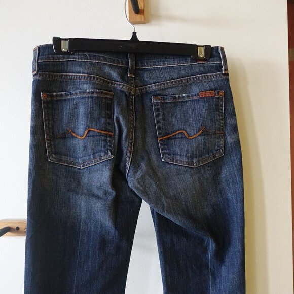 Seven 7 for all mankind low-rise flare medium wash jeans size 28 - Picture 9 of 14